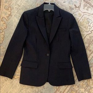 Theory navy one button wool blazer